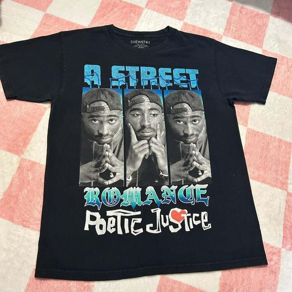 Chemistry Tupac 2Pac Poetic Justice A Street Romance Black Graphic Tee Size Medi